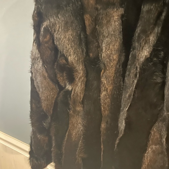 Black womens rabbit fur coat size medium made in Korea - Picture 4 of 8